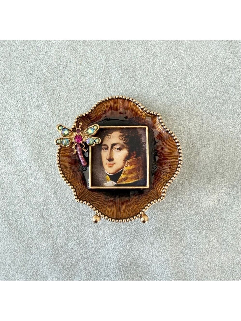 Jay Strongwater Dragonfly Gold Enamel Picture Frame Mini Pictures Frame